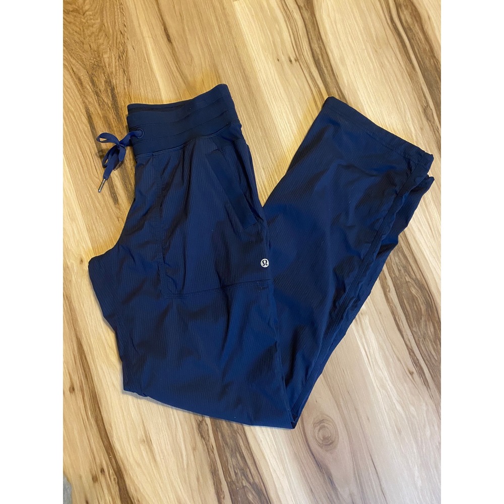Lululemon Dance Studio Mid-Rise Pant Navy Blue Straight Leg Pockets Size 4